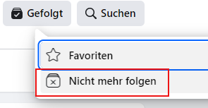 Facebook Profil entfolgen